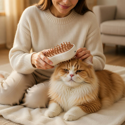 Pet Grooming Brush with Steam Technology